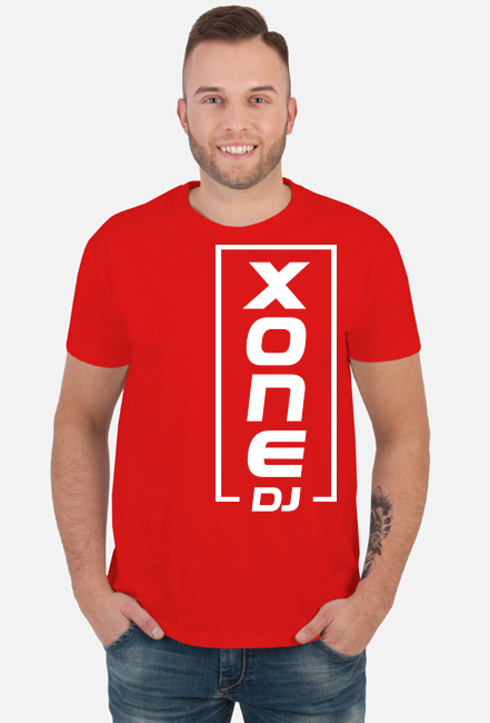 t-shirt xone dj męska - czerwona