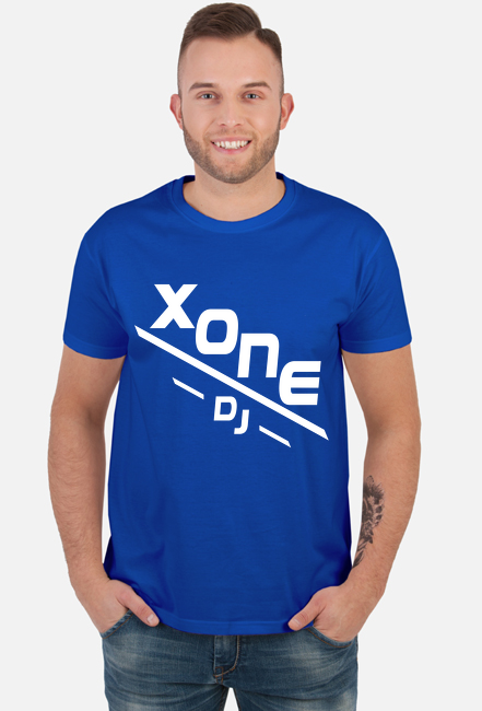 t-shirt xone dj męska - niebieski