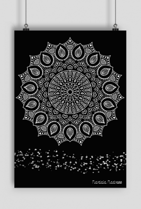 Poster mandala 004 black