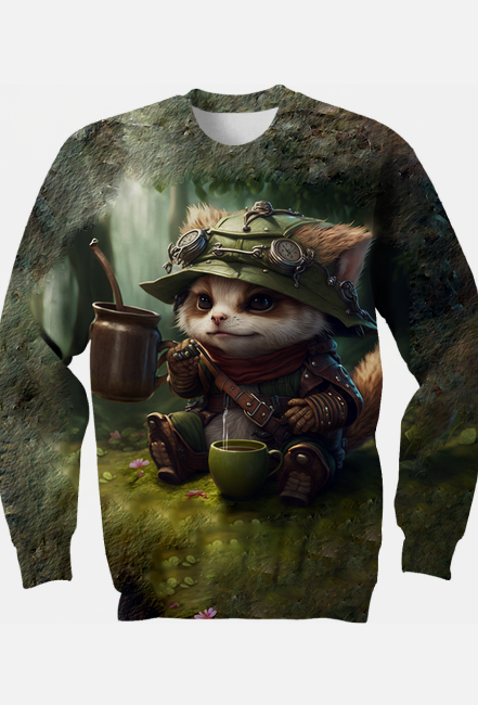 Realistyczny Teemo pijący herbatę