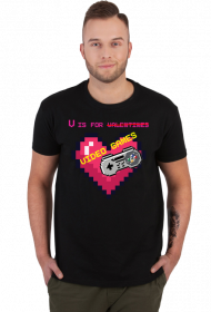 V is for Video games, 8bit, retro, vintage, walentynki