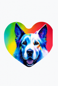 Nagnes -kolorowy pies malowany kolorowymi farbami
