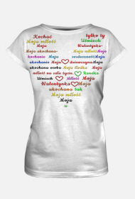 Koszulka  damska-"Miłość w każdym kolorze: Walentynkowe serce pełne miłości "