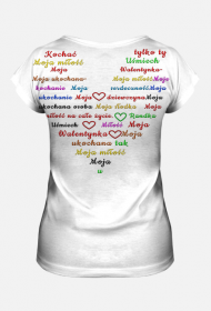 Koszulka  damska-"Miłość w każdym kolorze: Walentynkowe serce pełne miłości "