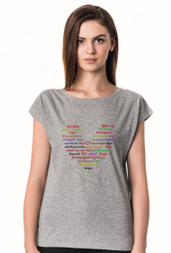 Koszulka  Damska -"Miłość w każdym kolorze: Walentynkowe serce pełne miłości "