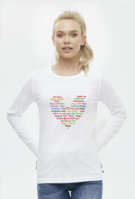 Koszulka Damska długi rękaw  -"Miłość w każdym kolorze: Walentynkowe serce pełne miłości "