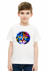 Koszulka Dziecięca-"Kolorowa kocia artystyczna ekspresja"