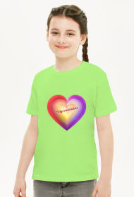Koszulka Dziecięca -"Pastelowe serce z napisem 'My Valentine'"