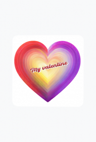 Magnes-"Pastelowe serce z napisem 'My Valentine'