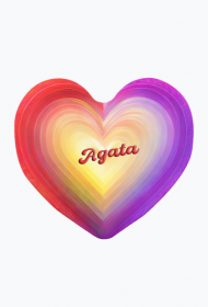 Magnes serce -Pastelowe serce z imieniem Agata
