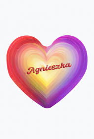 Magnes serce -Pastelowe serce z imieniem Agnieszka