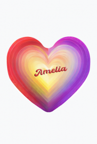 Magnes serce -Pastelowe serce z imieniem Amelia