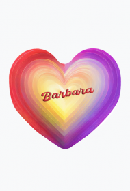 Magnes serce -Pastelowe serce z imieniem Barbara
