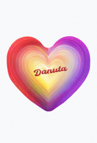 Magnes serce -Pastelowe serce z imieniem Danuta