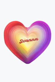 Magnes serce -Pastelowe serce z imieniem Joanna