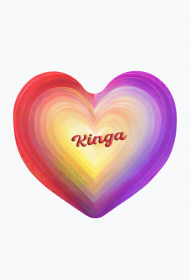Magnes serce -Pastelowe serce z imieniem Kinga