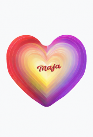 Magnes serce -Pastelowe serce z imieniem Maja