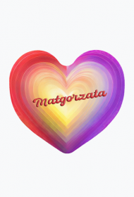 Magnes serce -Pastelowe serce z imieniem Małgorzata