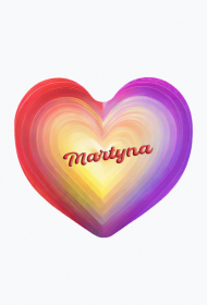 Magnes serce -Serce w pastelowych kolorach z imieniem Martyna