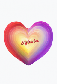Magnes serce -Serce w pastelowych kolorach z imieniem Sylwia
