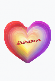 Magnes serce -Serce w pastelowych kolorach z imieniem Zuzanna
