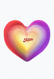 Magnes serce -Serce w pastelowych kolorach z imieniem Ala