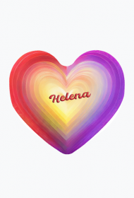 Magnes serce -Serce w pastelowych kolorach z imieniem Helena