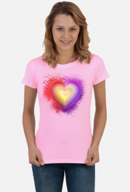 Koszulka Damska-Serce w pastelowych kolorach