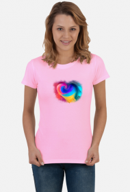 Koszulka Damska -"Pastelowe Serce - Walentynkowy Wyraz Miłości"