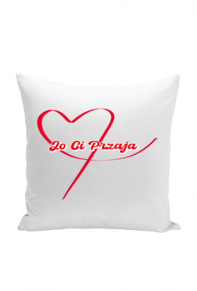 Poduszka-Ręcznie rysowane czerwone serce - Wyraz miłości w śląskim slangu-Jo ci przaja czyli Ja cię kocham.