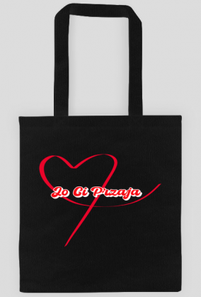 Torba-Ręcznie rysowane czerwone serce - Wyraz miłości w śląskim slangu-Jo ci przaja czyli Ja cię kocham.