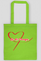 Torba-Ręcznie rysowane czerwone serce - Wyraz miłości w śląskim slangu-Jo ci przaja czyli Ja cię kocham.