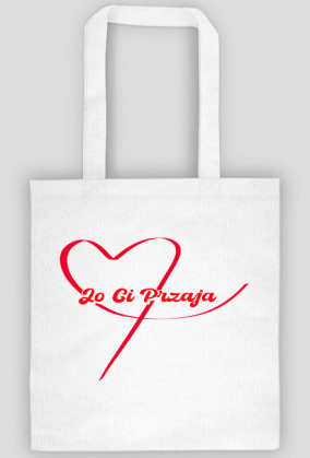 Torba-Ręcznie rysowane czerwone serce - Wyraz miłości w śląskim slangu-Jo ci przaja czyli Ja cię kocham.