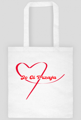 Torba-Ręcznie rysowane czerwone serce - Wyraz miłości w śląskim slangu-Jo ci przaja czyli Ja cię kocham.
