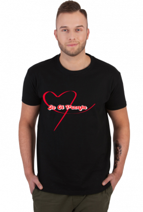 Koszulka-Ręcznie rysowane czerwone serce - Wyraz miłości w śląskim slangu-Jo ci przaja czyli Ja cię kocham.