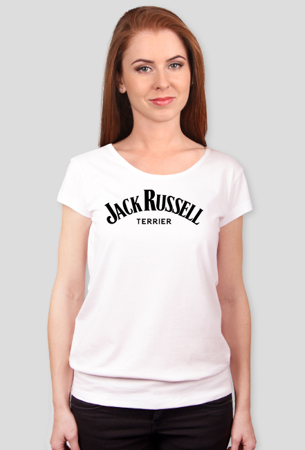 Damska koszulka Jack Russel Terrier - czarne logo