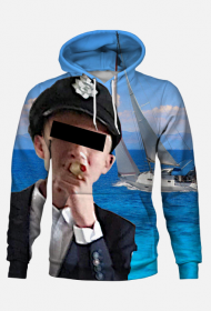 Biała bluza z kapturem UNISEX Kapitan różne rozmiary