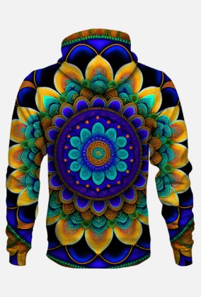 Bluza z kapturem -"Mandala Uspokajające Kwiaty w Symetrycznej Aranżacji"