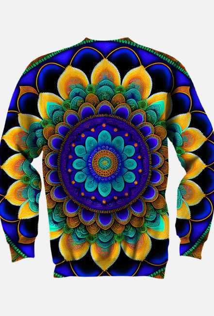 Bluza-"Mandala Uspokajające Kwiaty w Symetrycznej Aranżacji"
