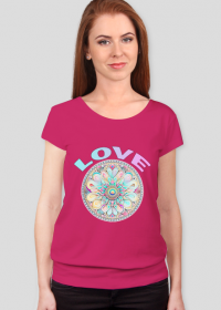 Koszulka-"Mandala Uspokajające Kwiaty w Symetrycznej Aranżacji"