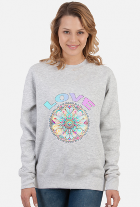 Bluza-"Mandala Uspokajające Kwiaty w Symetrycznej Aranżacji"