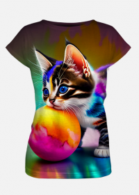 Koszulka damska-kotek z piłka