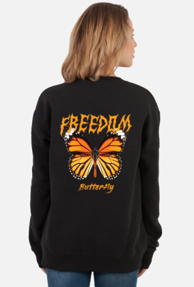 Bluza z motylem i napisem freedom
