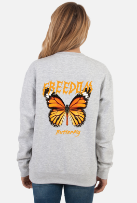 Bluza z motylem i napisem freedom