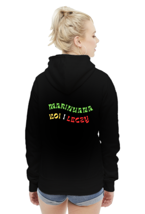Bluza z kapturem "Marihuana koi i leczy" damska