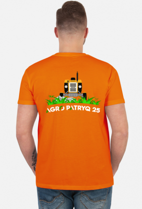 Koszulka męska z logiem AgroPatryQ 25 nadruk przód i tył napis biało-zielony