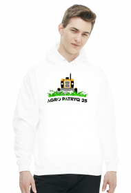 Bluza męska z logiem AgroPatryQ 25 z kapturem nadruk przód i tył napis czarno-zielony