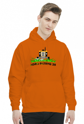 Bluza męska z logiem AgroPatryQ 25 z kapturem nadruk przód i tył napis czarno-zielony