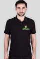 Koszulka męska polo z logiem AgroPatryQ 25 napis biało-zielony