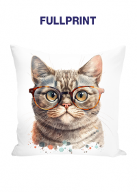 Poduszka Full Print Kot w okularach